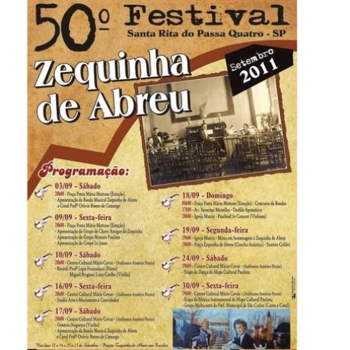 Santa Rita – 50º Festival Zequinha de Abreu segue neste final de semana