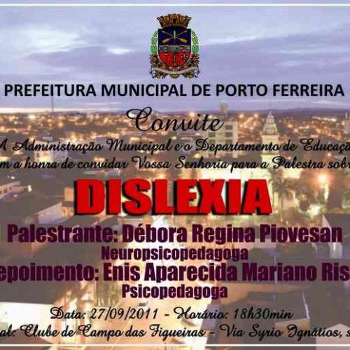 Departamento de Educação promove Palestra sobre Dislexia