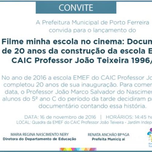 Aniversário de 20 anos do CAIC será comemorado com lançamento de filme