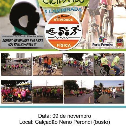 Domingo tem passeio ciclístico e caminhada