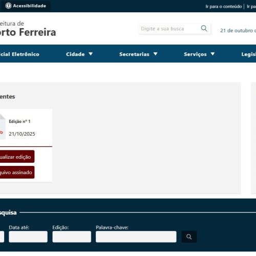 Porto Ferreira lança Diário Oficial Eletrônico e avança na modernização da gestão pública