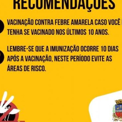 Secretaria de Saúde faz alerta sobre vacinação contra a febre amarela