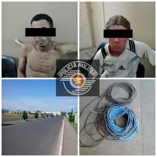 Dois homens são presos em flagrante de furto de fios elétricos