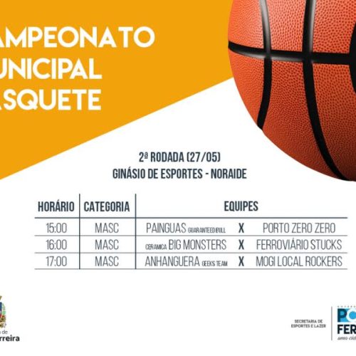 Campeonato Municipal de Basquete tem segunda rodada neste sábado