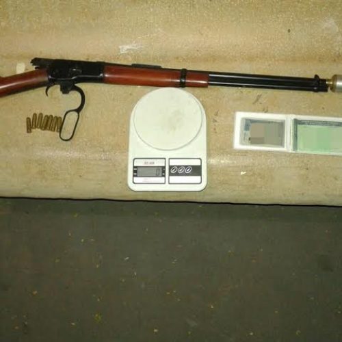 Polícia apreende carabina e munições encontradas em casa localizada na Av. Nossa Senhora Aparecida