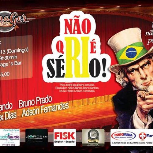 Teatro: “Não ri que é sério!” será apresentada domingo no Garage’s Bar