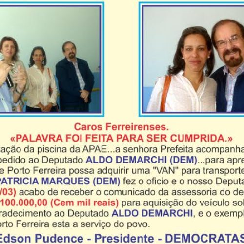 DEM anuncia verba no valor de 100 mil reais para aquisição de veículo para transporte de pacientes