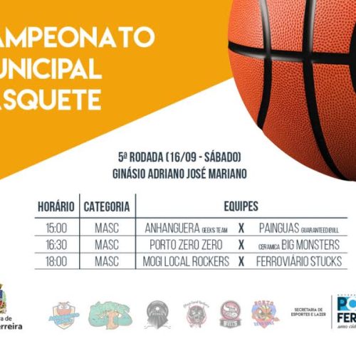 Sábado acontece a última rodada da primeira fase do Municipal de Basquete