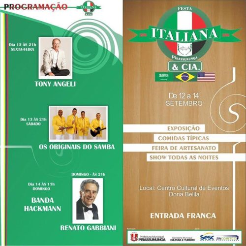 Festa Italiana & Companhia de Pirassununga acontece neste final de semana