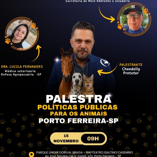 Porto Ferreira sedia neste sábado palestra sobre políticas públicas para o bem-estar animal