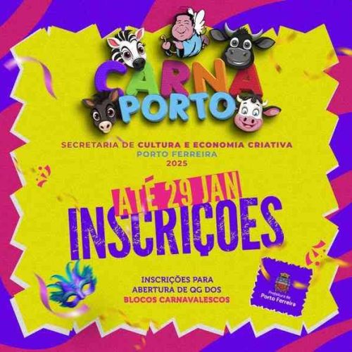 Carnaval de Porto Ferreira 2025: Inscrições abertas para abertura de QGs dos blocos carnavalescos