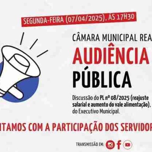 Câmara de Porto Ferreira faz audiência pública hoje para discutir projeto de reajuste dos servidores