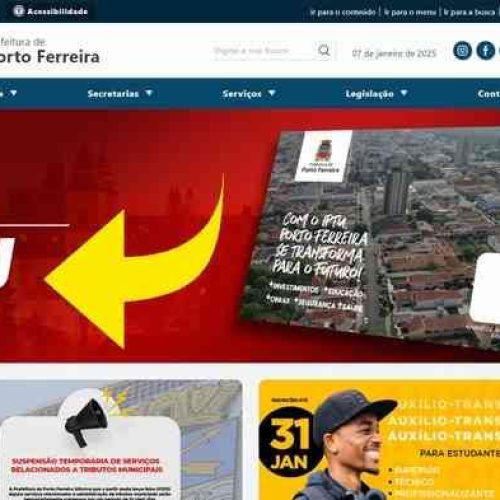 IPTU 2025 de Porto Ferreira já pode ser baixado no site oficial da Prefeitura