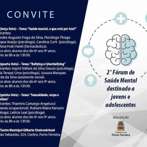 Caps de Porto Ferreira está realizando o 2° Fórum de Saúde Mental destinado a Jovens e Adolescentes
