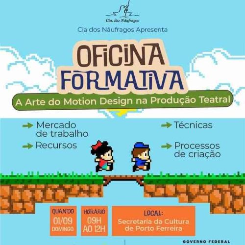 Oficina “A Arte do Motion Design na Produção Teatral” acontece em Porto Ferreira neste domingo(01)