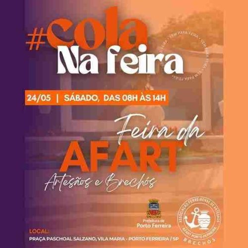 Afart de Porto Ferreira realiza nova edição da feira de artesãos e brechós neste sábado (24/05)
