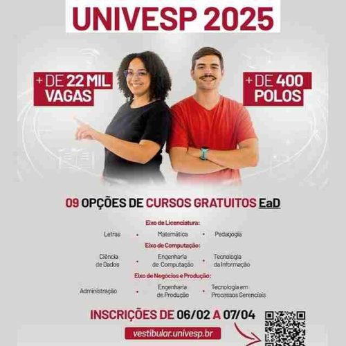 Atenção! Últimos dias para inscrição no vestibular da Univesp; confira vagas para Porto Ferreira