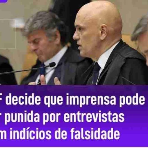 STF altera regras para responsabilização dos órgãos de imprensa por declarações de terceiros