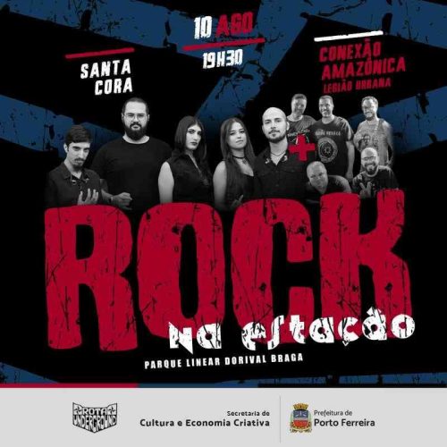 Edição de agosto do Rock na Estação de Porto Ferreira traz as bandas Santa Cora e Conexão Amazônica