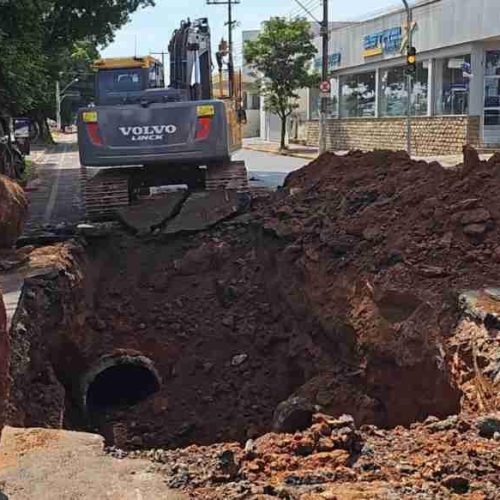 Em Porto Ferreira, obras emergencias alteram o trânsito na Av. Eng. Nicolau de Vergueiro Forjaz