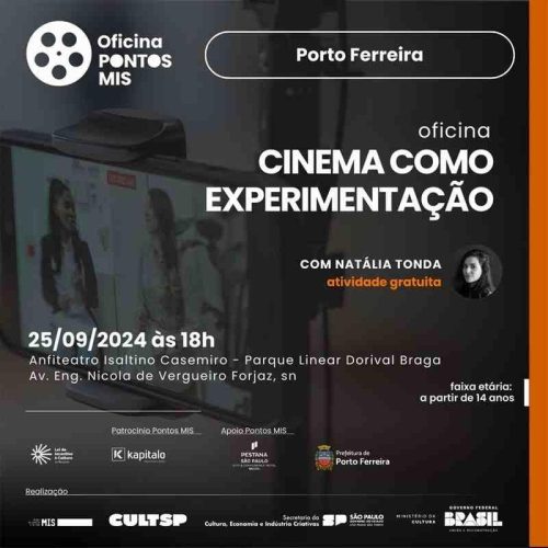 Oficina de Cinema Experimental chega a Porto Ferreira nesta quarta-feira – 25 de setembro