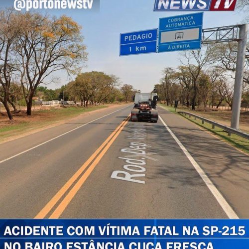 Acidente com vítima fatal na SP 215 altura do km102; bairro Estância Cuca Fresca em Porto Ferreira