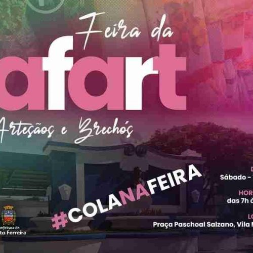 Feira da Afart de Porto Ferreira, com artesãos e brechós, ocorre neste sábado (10/05) das 7h às 15h