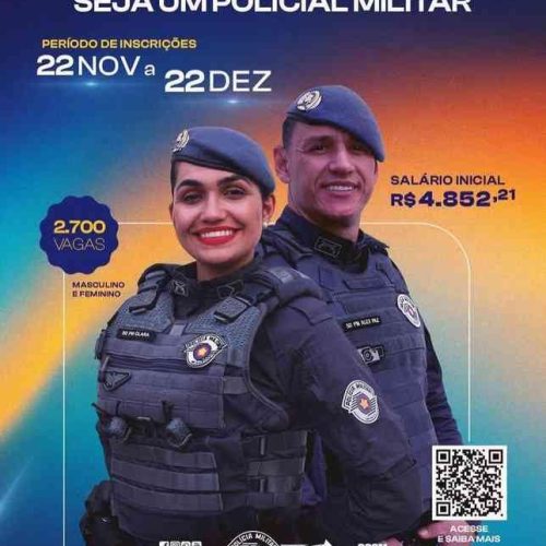 Governo de São Paulo está com inscrições abertas para concurso de soldados da Polícia Militar