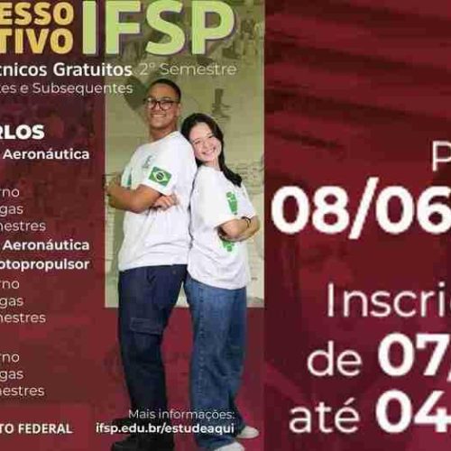 IFSP unidade São Carlos abre inscrições para “Cursos Técnicos Gratuitos” do 2º semestre de 2025
