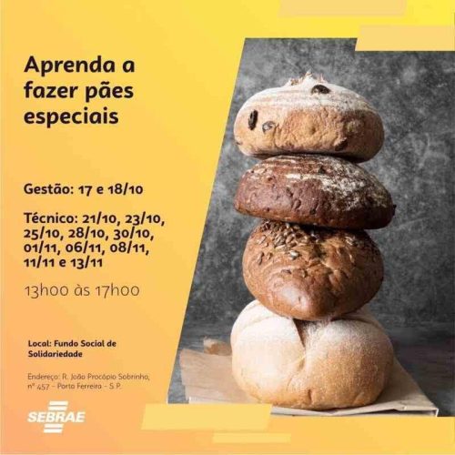 Fundo Social de Porto Ferreira traz curso gratuito do Senai que ensina a fazer pães especiais