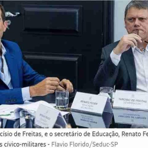 Governador Tarcísio estuda antecipar para este ano implantação de escolas cívico-militares em SP