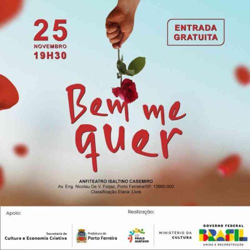 Cultura de Porto Ferreira faz nesta segunda (25/11) o lançamento do curta-metragem “Bem Me Quer”