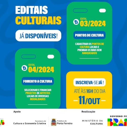 Porto Ferreira abre inscrições para editais culturais em apoio a Pontos de Cultura e artistas locais