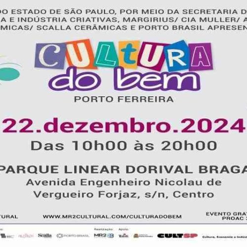Intervenções artísticas marcam Festival Cultura do Bem em Porto Ferreira no próximo domingo (22/12)