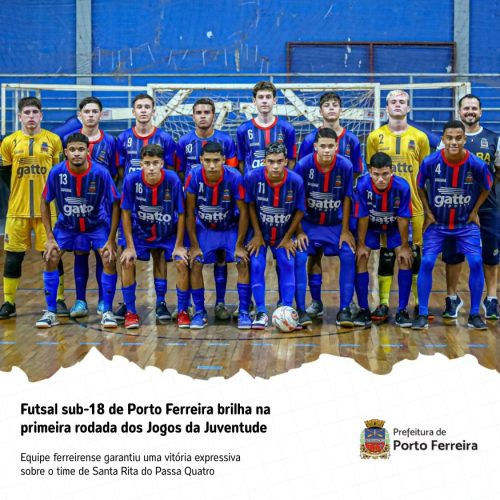 Futsal sub-18 de Porto Ferreira estreia com goleada nos Jogos da Juventude 2026