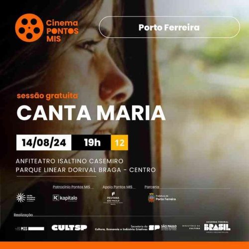 Pontos MIS de Porto Ferreira tem “Canta Maria” no Anfiteatro Isaltino Casemiro nesta quarta (14)