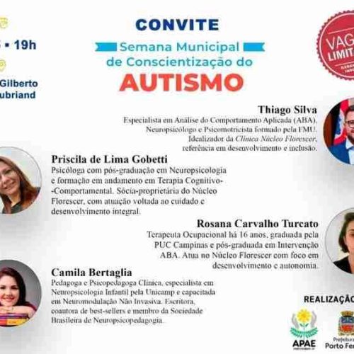 Semana de Conscientização do Autismo de Porto Ferreira anuncia programação