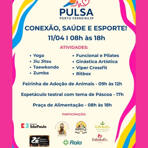 Pulsa Porto Ferreira terá dia especial com esporte, saúde e lazer no Sest/Senat