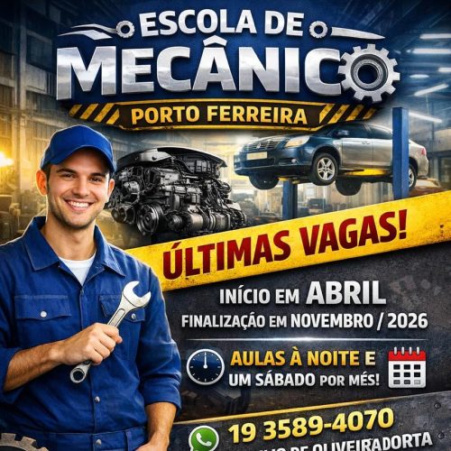 Últimas vagas abertas para curso de mecânica em Porto Ferreira com aulas noturnas