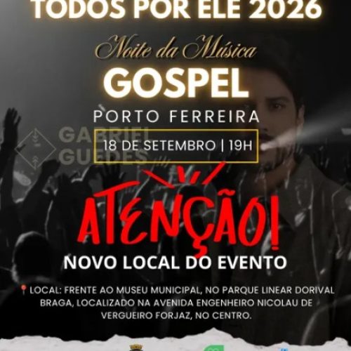 Porto Ferreira recebe noite de música gospel com Gabriel Guedes nesta sexta-feira (18/09)
