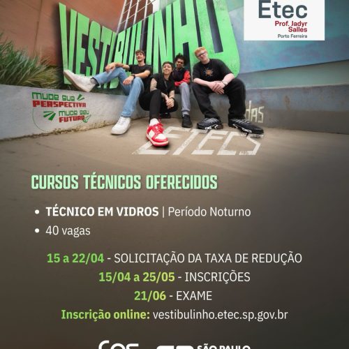 Novo curso “Técnico em Vidro” será oferecido na Etec – Centro Paula Souza de Porto Ferreira