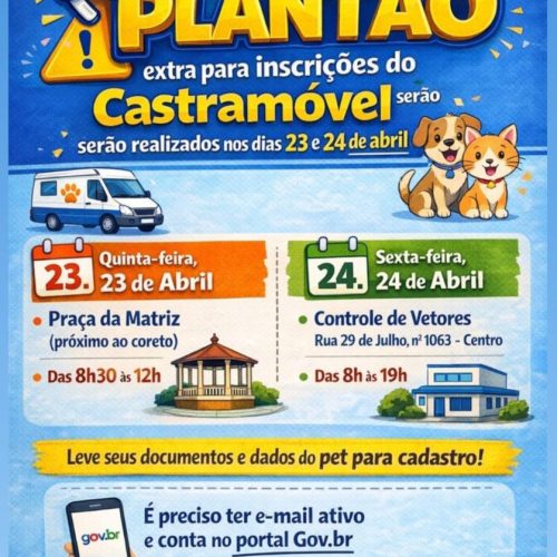 Porto Ferreira realiza plantões extras para inscrições do castramóvel
