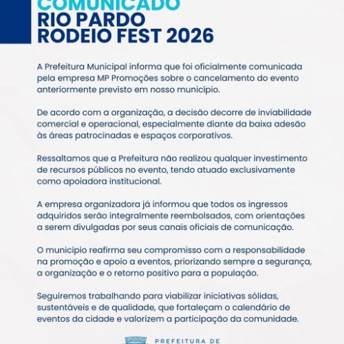 Prefeitura de São José do Rio Pardo cancela festa “Rodeio” que seria realizada em maio deste ano
