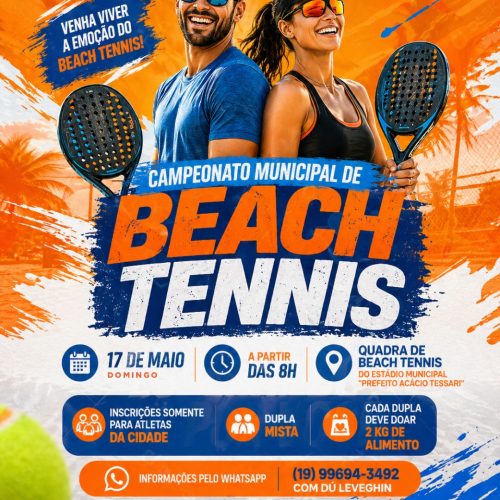 Campeonato municipal de beach tennis movimenta Santa Cruz da Conceição em maio