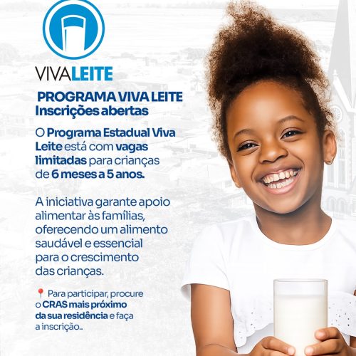 Inscrições abertas para o Programa Viva Leite em Santa Cruz das Palmeiras