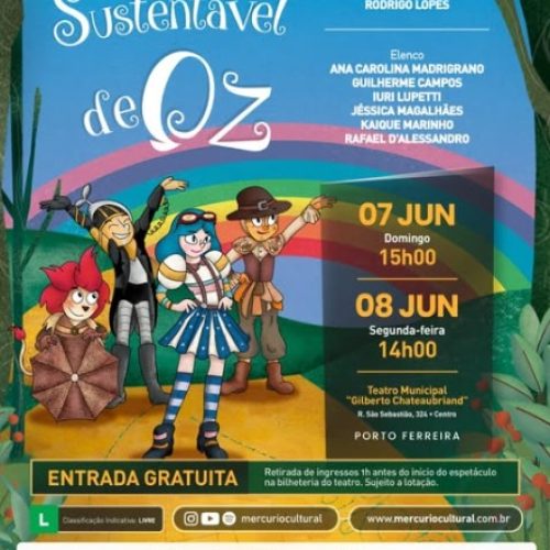 Espetáculo “O reino sustentável de Oz” terá sessões gratuitas em Porto Ferreira