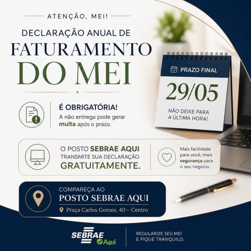 Cidade de Tambaú orienta que prazo para declaração anual do MEI termina em 29 de maio