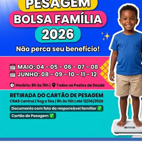 Beneficiários do Bolsa Família devem retirar cartão de pesagem em Leme
