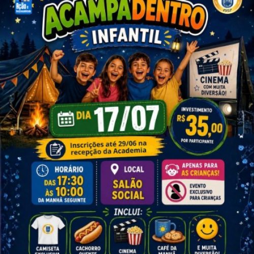 Acampadentro Infantil retorna ao Clube de Campo das Figueiras com programação especial para as férias