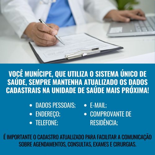 Cadastro atualizado ajuda a agilizar atendimento nas unidades de saúde de Santa Rita do Passa Quatro